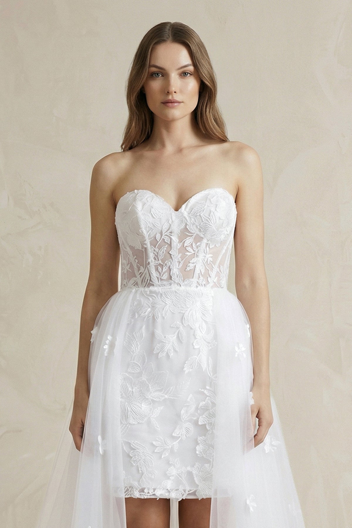Sheath Sweetheart Lace Corset Wedding Dresses