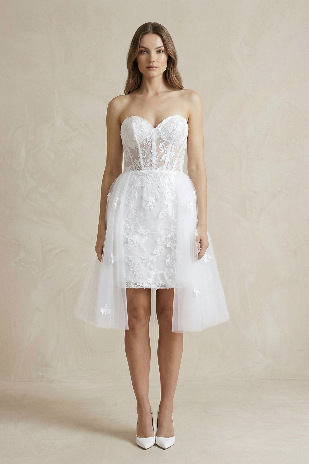 Sheath Sweetheart Lace Corset Wedding Dresses