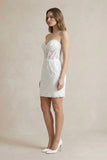 Sheath Sweetheart Lace Corset Wedding Dresses