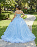 Sky Blue Quinceanera Dresses Off the Shoulder Beaded Lace Appliques