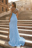 Mermaid One-Shoulder Sequins Prom Dress With Tassels