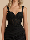 Black Bodycon Sweetheart Homecoming Dress with Lace Appliques