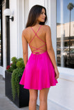 A-line Spaghetti Straps Satin Homecoming Dress