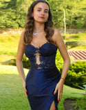 Sparkly Black Sweetheart Beaded Appliques Homecoming Dress