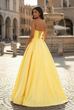 Ball Gown Sweetheart Satin Long Prom Dresses