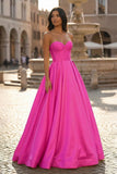 Ball Gown Sweetheart Satin Long Prom Dresses