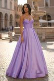 Ball Gown Sweetheart Satin Long Prom Dresses