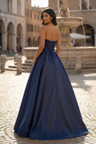 Ball Gown Sweetheart Satin Long Prom Dresses