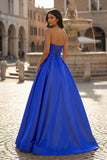 Ball Gown Sweetheart Satin Long Prom Dresses