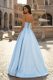 Ball Gown Sweetheart Satin Long Prom Dresses