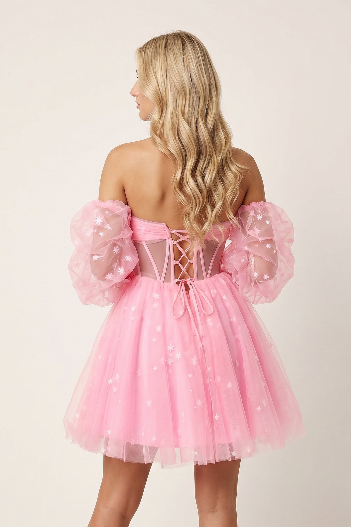 A-Line Pleated Tulle Homecoming Dress