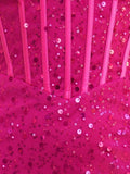 Hot Pink Sheath Sweetheart Neck Sequins Mini Party Dresses