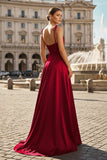 Sweet A-line Cowl Neck Silk Long Prom Dress