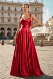 Sweet A-line Cowl Neck Silk Long Prom Dress