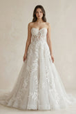 Sweetheart A-Line Appliqued Corset Wedding Dress in Ivory