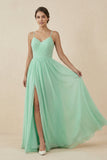 Sweetheart A-Line Chiffon Bridesmaid Dress in Pale Pistachio