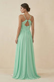 Sweetheart A-Line Chiffon Bridesmaid Dress in Pale Pistachio