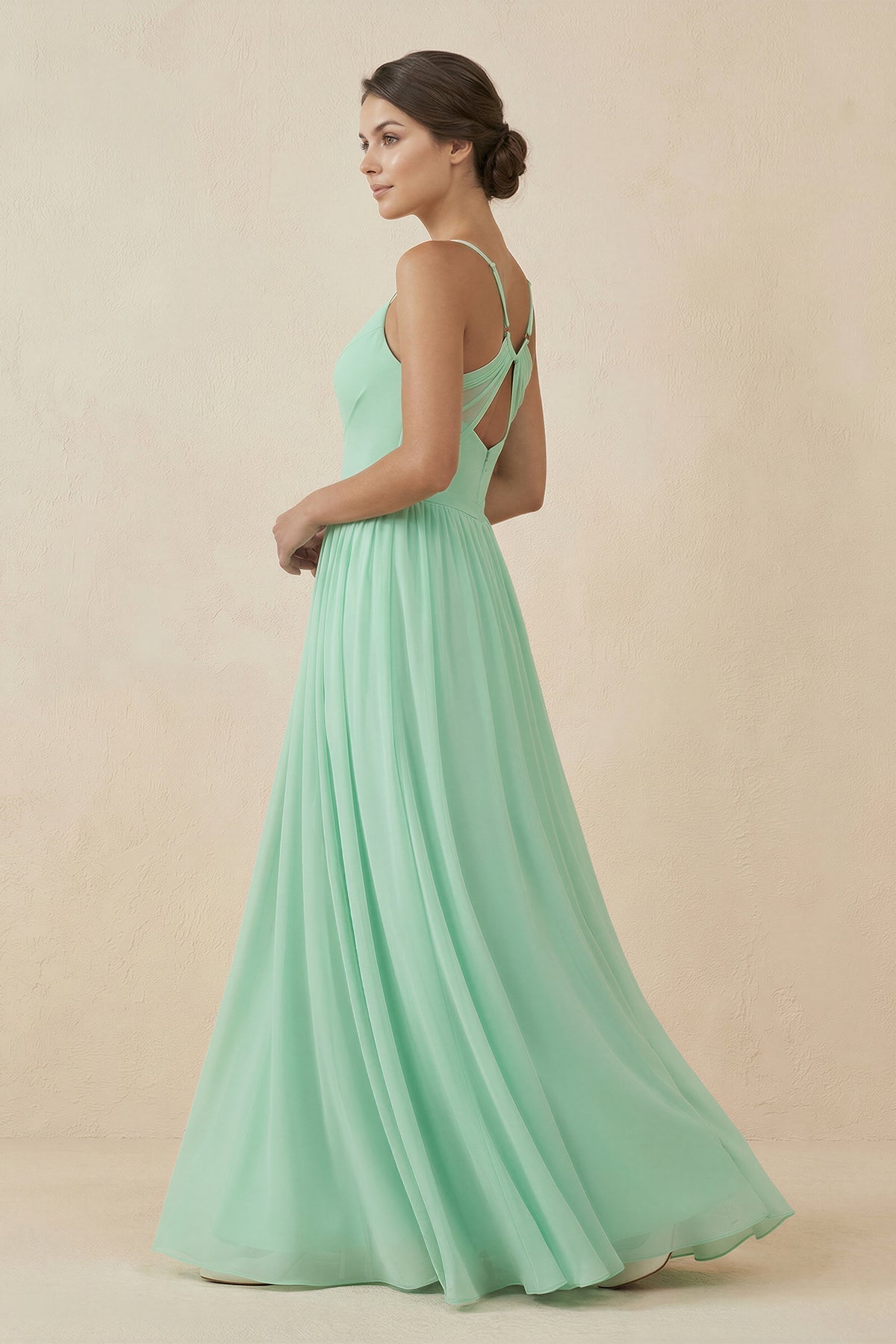 Sweetheart A-Line Chiffon Bridesmaid Dress in Pale Pistachio