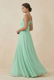 Sweetheart A-Line Chiffon Bridesmaid Dress in Pale Pistachio