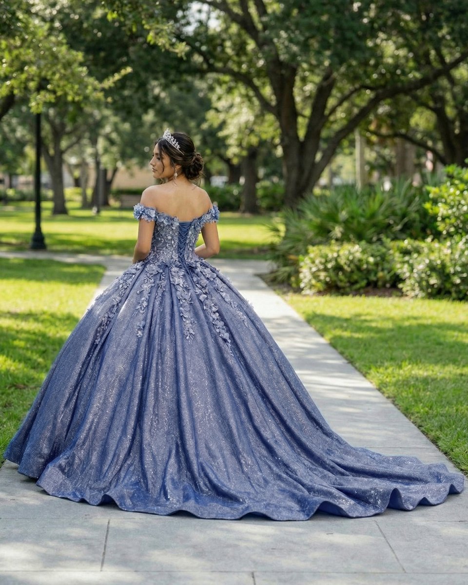 Sweetheart A Line Off-the-shoulder Quinceanera Dresses with 3D Flower and Pearls