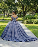Sweetheart A Line Off-the-shoulder Quinceanera Dresses with 3D Flower and Pearls