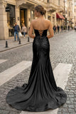 Sweetheart Satin Mermaid Long Prom Dress