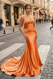 Sweetheart Satin Mermaid Long Prom Dress