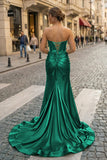 Sweetheart Satin Mermaid Long Prom Dress
