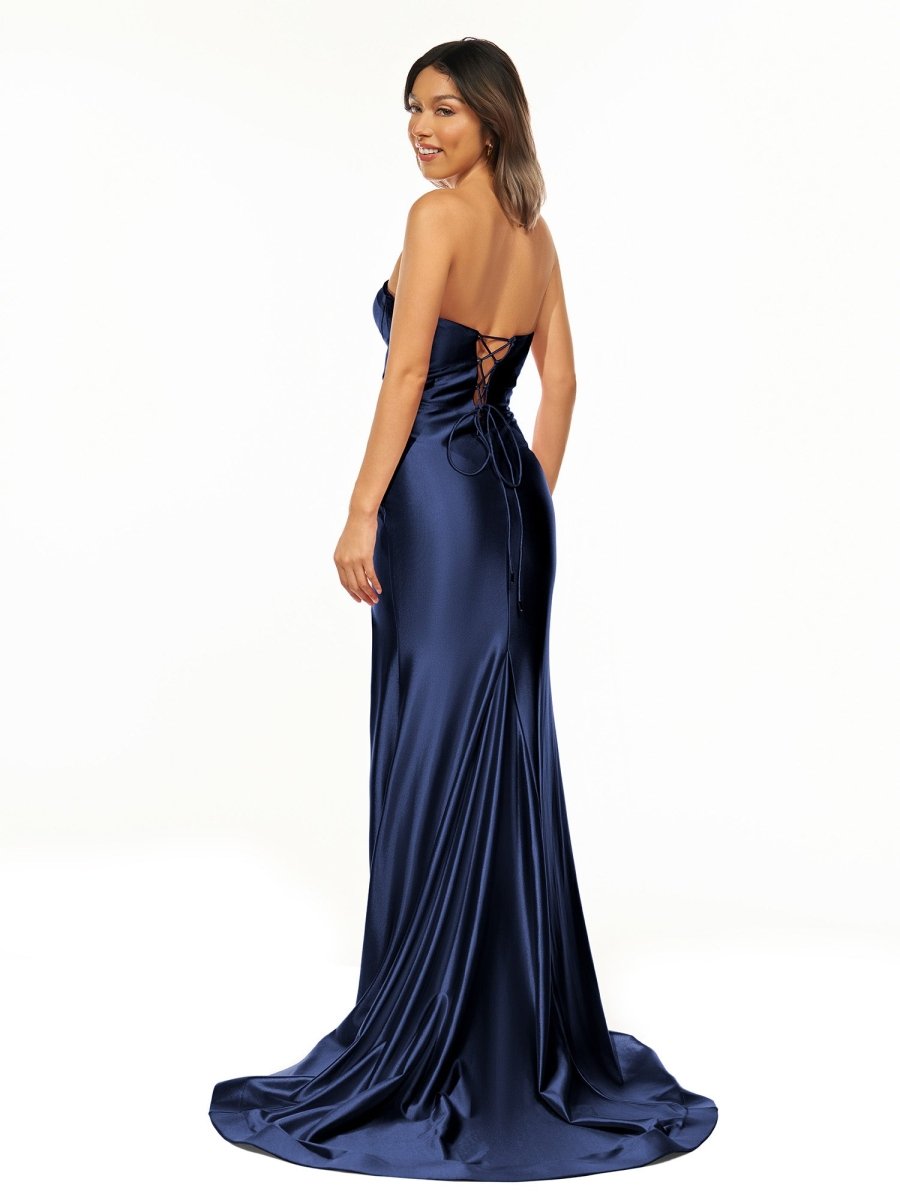 Sweetheart Fuchsia Pleated Mermaid Long Prom Dress