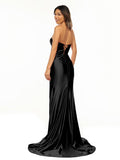 Sweetheart Fuchsia Pleated Mermaid Long Prom Dress