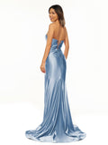 Sweetheart Fuchsia Pleated Mermaid Long Prom Dress