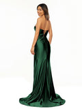 Sweetheart Fuchsia Pleated Mermaid Long Prom Dress