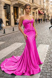 Sweetheart Satin Mermaid Long Prom Dress