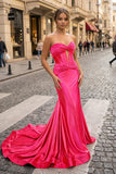 Sweetheart Satin Mermaid Long Prom Dress