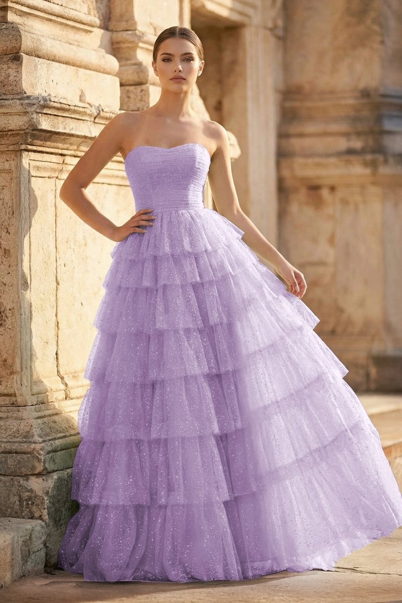 Mint Green Sweetheart Tulle Tiered A-Line Long Prom Dress with Slit