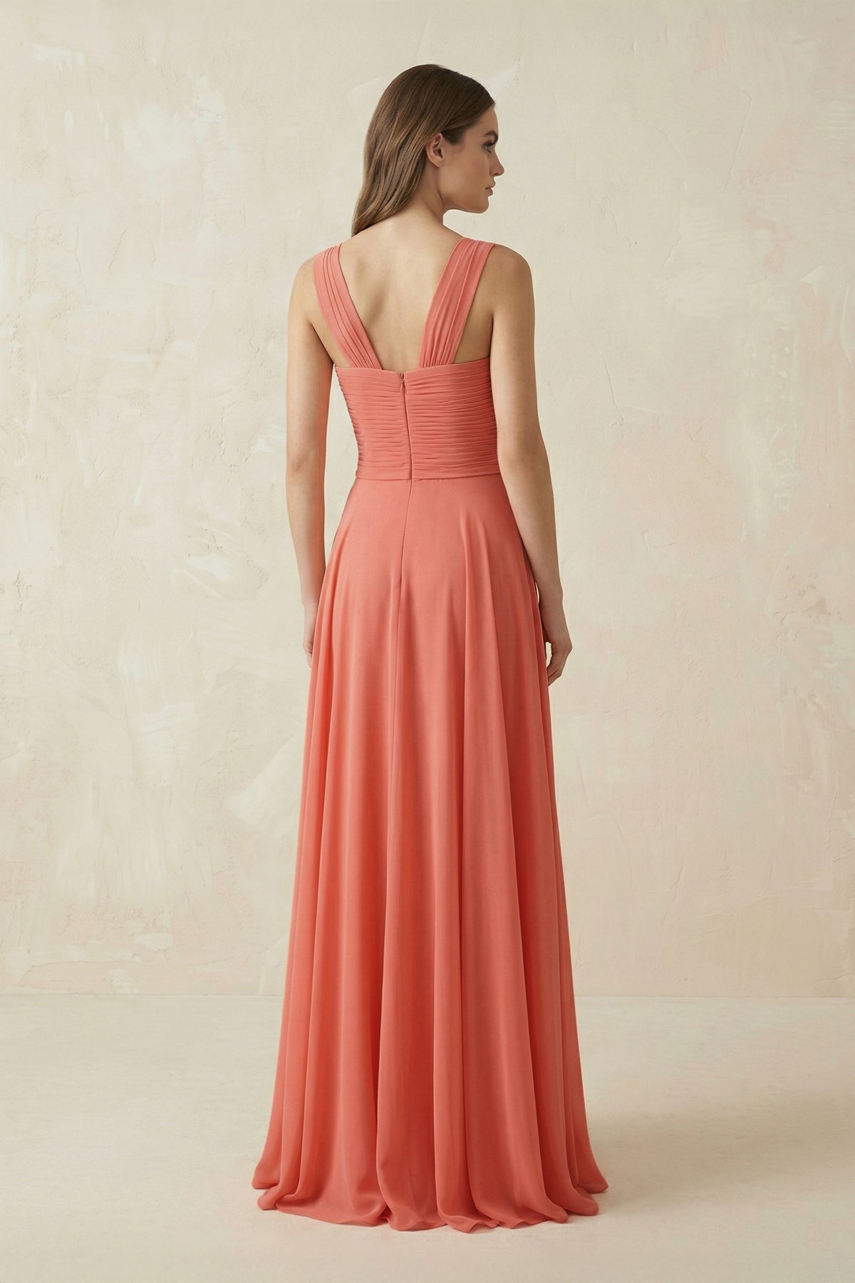 Sweetheart Pleated A-Line Chiffon Bridesmaid Dress in Wild Rose