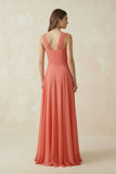 Sweetheart Pleated A-Line Chiffon Bridesmaid Dress in Wild Rose