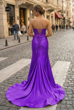 Sweetheart Satin Mermaid Long Prom Dress