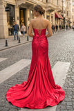 Sweetheart Satin Mermaid Long Prom Dress