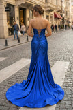 Sweetheart Satin Mermaid Long Prom Dress