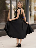 A line Sweetheart Satin Tea Length Homecoming Dress
