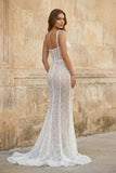 Sparkly A Line Sweetheart Mermaid Sequins Wedding Dresses