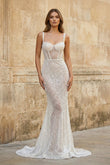 Sparkly A Line Sweetheart Mermaid Sequins Wedding Dresses