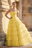 Mint Green Sweetheart Tulle Tiered A-Line Long Prom Dress with Slit