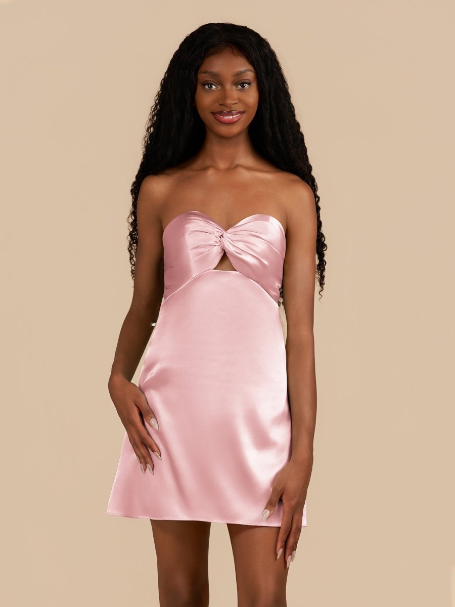 Aqua Sweetheart A Line Short Homecoming & Cocktail Dresses With Keyhole