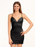 Sheath Yellow Fitted Short Homecoming Dress With Beads