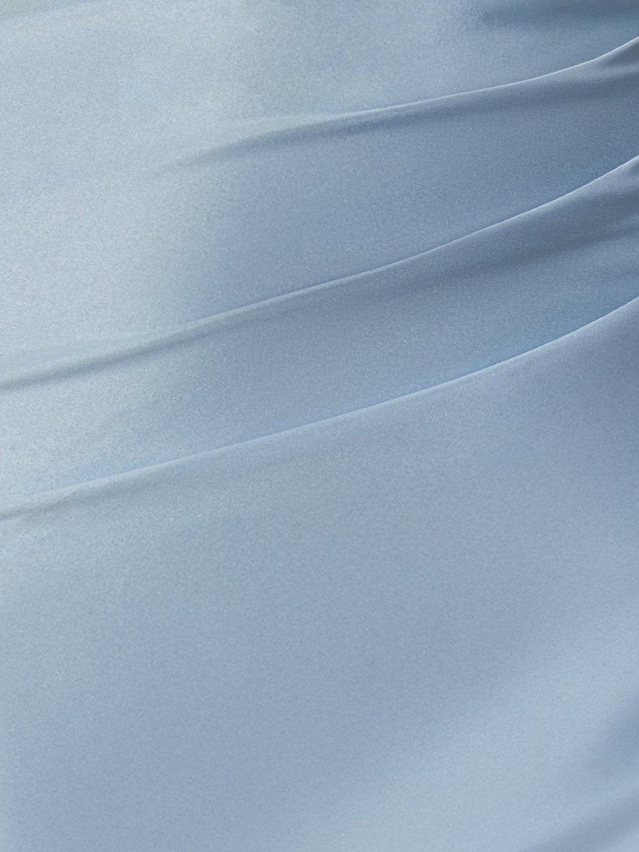 Sky Blue - Bodycon Satin Sweetheart Beaded Mini Party Dresses with Slit