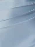 Sky Blue - Bodycon Satin Sweetheart Beaded Mini Party Dresses with Slit