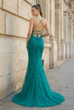 Mermaid Spaghetti Straps Lace Prom Dress
