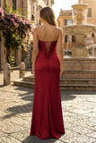 Sweetheart Aqua Blue Sheath Long Prom Dresses